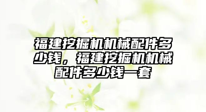 福建挖掘機機械配件多少錢，福建挖掘機機械配件多少錢一套