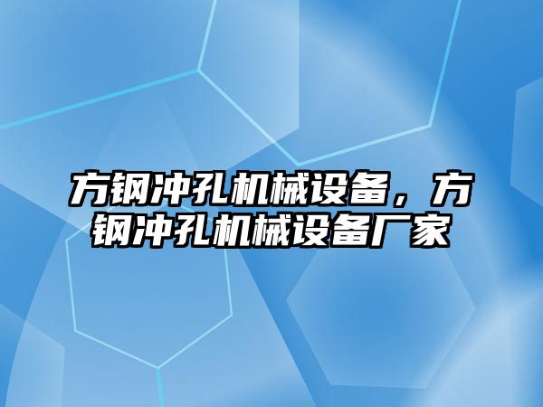 方鋼沖孔機械設備，方鋼沖孔機械設備廠家