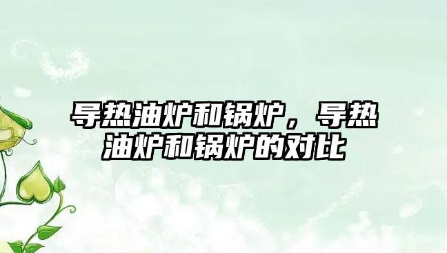 導熱油爐和鍋爐，導熱油爐和鍋爐的對比