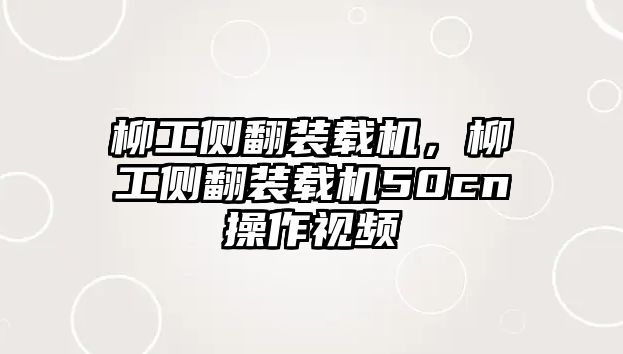 柳工側翻裝載機，柳工側翻裝載機50cn操作視頻