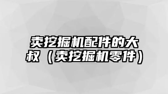 賣挖掘機配件的大叔（賣挖掘機零件）