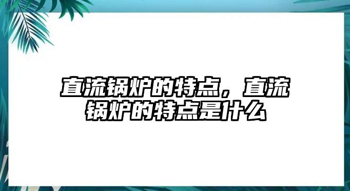 直流鍋爐的特點，直流鍋爐的特點是什么