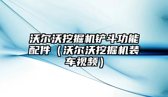 沃爾沃挖掘機鏟斗功能配件（沃爾沃挖掘機裝車視頻）