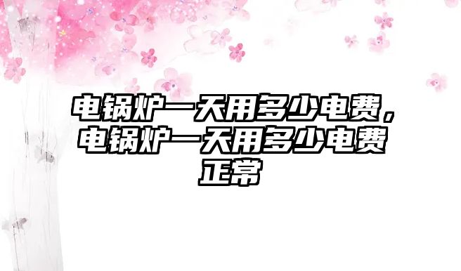 電鍋爐一天用多少電費(fèi)，電鍋爐一天用多少電費(fèi)正常