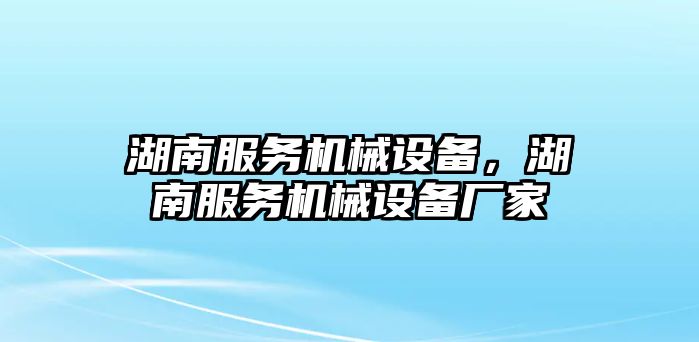 湖南服務機械設備，湖南服務機械設備廠家