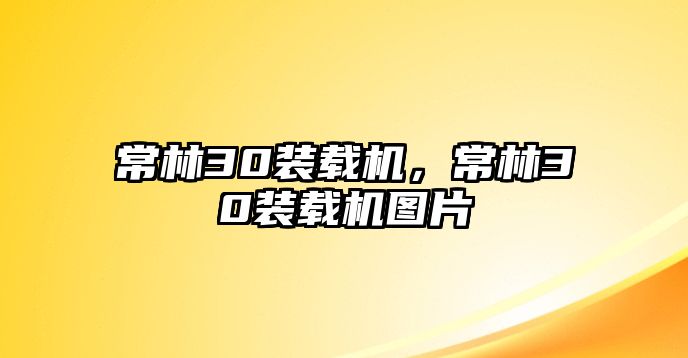 常林30裝載機，常林30裝載機圖片