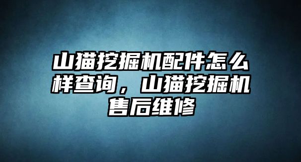 山貓挖掘機(jī)配件怎么樣查詢，山貓挖掘機(jī)售后維修