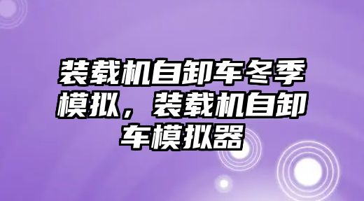 裝載機自卸車冬季模擬，裝載機自卸車模擬器