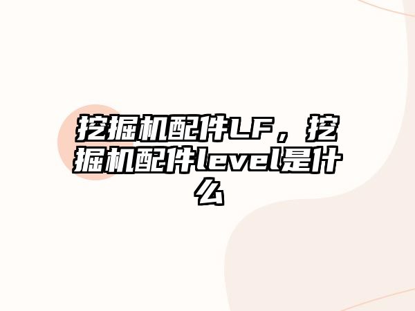 挖掘機(jī)配件LF，挖掘機(jī)配件level是什么