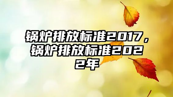 鍋爐排放標(biāo)準(zhǔn)2017，鍋爐排放標(biāo)準(zhǔn)2022年