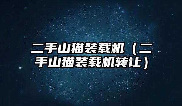 二手山貓裝載機（二手山貓裝載機轉讓）