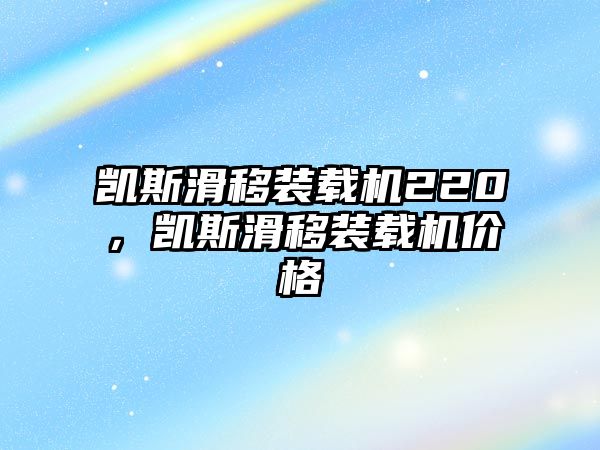 凱斯滑移裝載機220，凱斯滑移裝載機價格