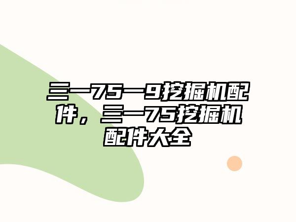 三一75一9挖掘機配件，三一75挖掘機配件大全