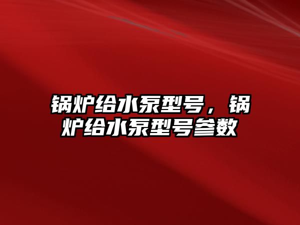 鍋爐給水泵型號，鍋爐給水泵型號參數