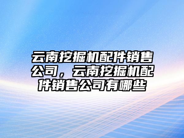 云南挖掘機配件銷售公司，云南挖掘機配件銷售公司有哪些