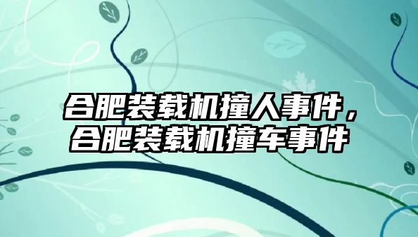 合肥裝載機撞人事件，合肥裝載機撞車事件