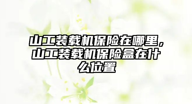 山工裝載機保險在哪里，山工裝載機保險盒在什么位置