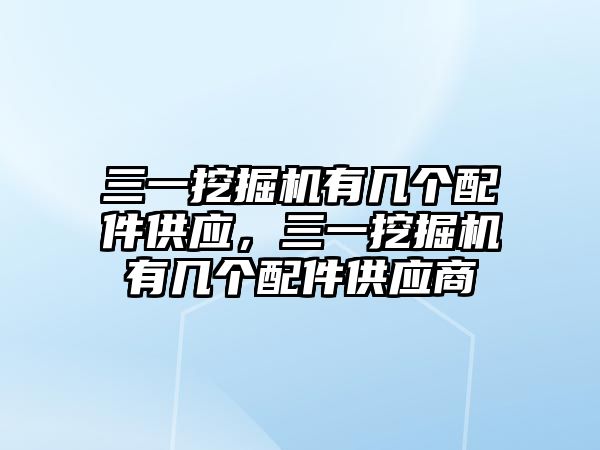 三一挖掘機有幾個配件供應，三一挖掘機有幾個配件供應商