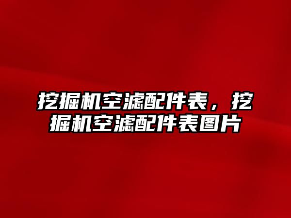 挖掘機空濾配件表，挖掘機空濾配件表圖片