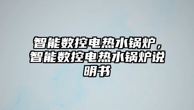 智能數控電熱水鍋爐，智能數控電熱水鍋爐說明書