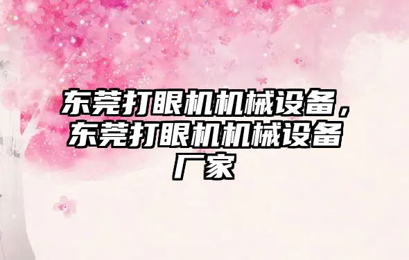 東莞打眼機機械設備，東莞打眼機機械設備廠家