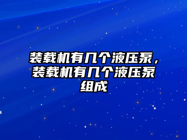 裝載機有幾個液壓泵，裝載機有幾個液壓泵組成