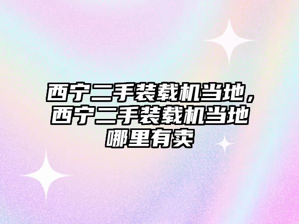 西寧二手裝載機當?shù)兀鲗幎盅b載機當?shù)啬睦镉匈u