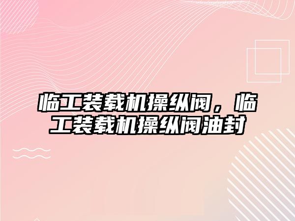 臨工裝載機操縱閥，臨工裝載機操縱閥油封