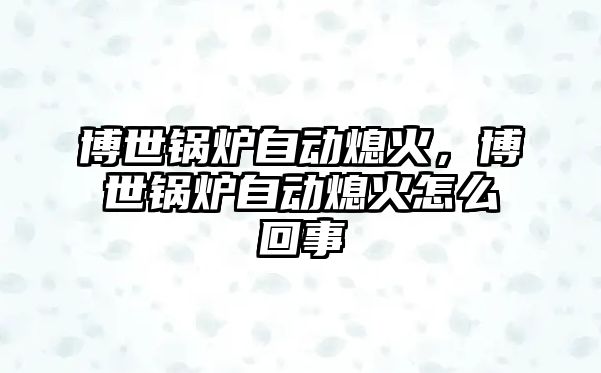 博世鍋爐自動熄火，博世鍋爐自動熄火怎么回事