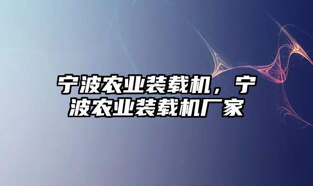 寧波農業裝載機，寧波農業裝載機廠家