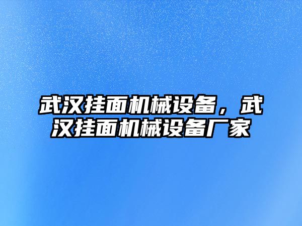 武漢掛面機械設備，武漢掛面機械設備廠家