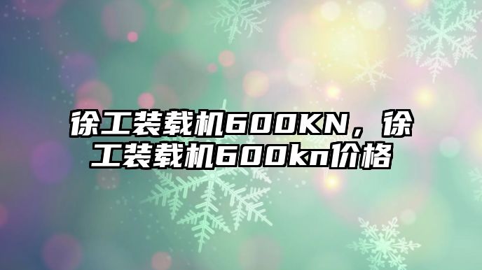 徐工裝載機600KN，徐工裝載機600kn價格