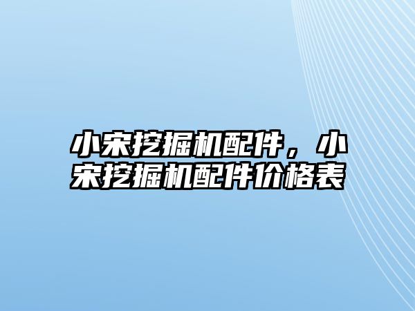 小宋挖掘機配件，小宋挖掘機配件價格表