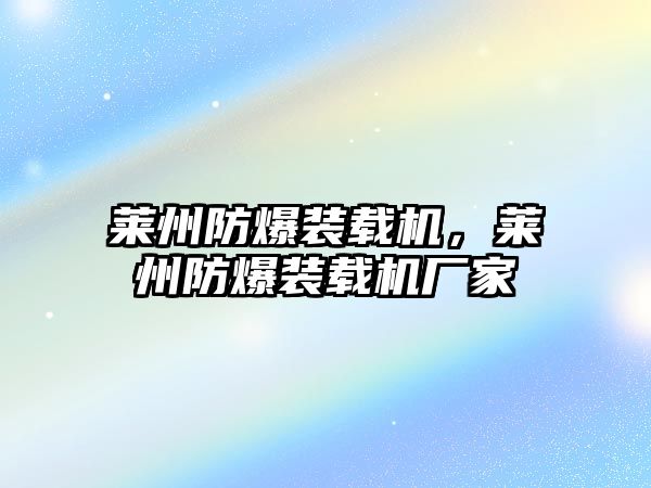 萊州防爆裝載機(jī)，萊州防爆裝載機(jī)廠家