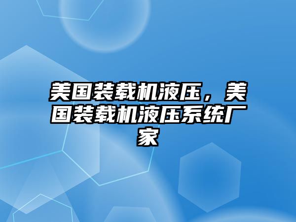 美國裝載機液壓，美國裝載機液壓系統廠家