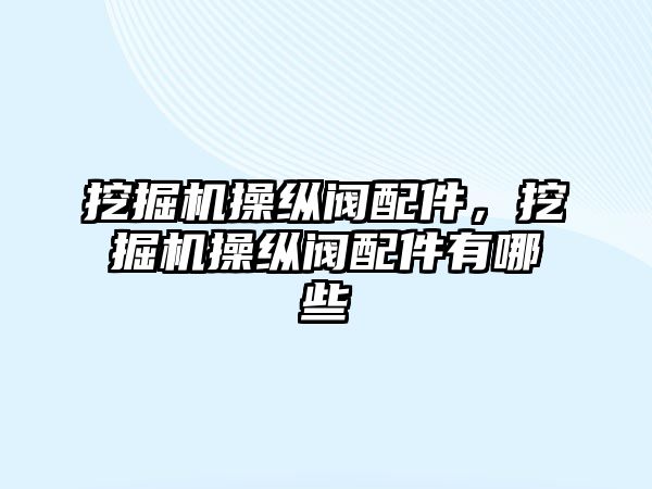 挖掘機操縱閥配件，挖掘機操縱閥配件有哪些