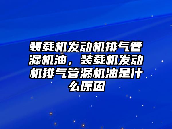 裝載機(jī)發(fā)動(dòng)機(jī)排氣管漏機(jī)油，裝載機(jī)發(fā)動(dòng)機(jī)排氣管漏機(jī)油是什么原因