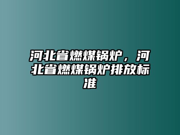 河北省燃煤鍋爐，河北省燃煤鍋爐排放標準