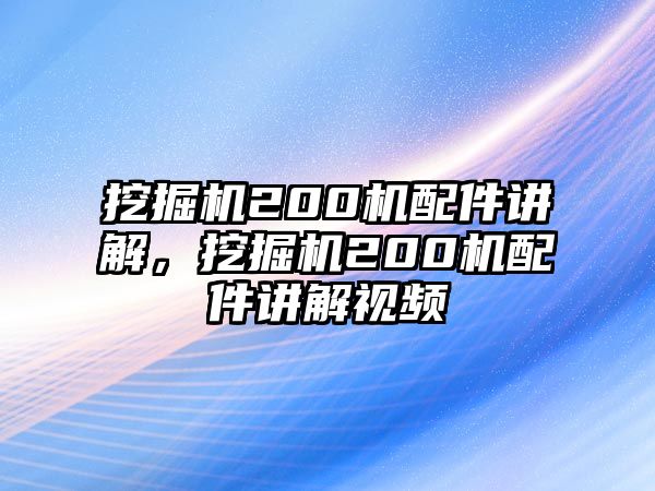 挖掘機200機配件講解，挖掘機200機配件講解視頻