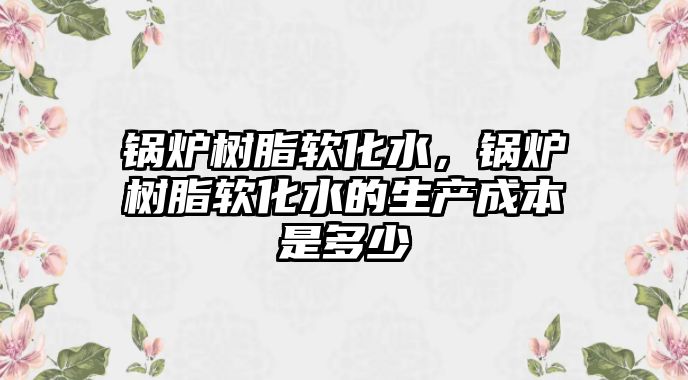 鍋爐樹脂軟化水，鍋爐樹脂軟化水的生產成本是多少