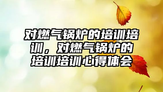 對燃氣鍋爐的培訓培訓，對燃氣鍋爐的培訓培訓心得體會