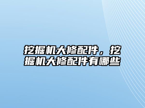 挖掘機大修配件，挖掘機大修配件有哪些