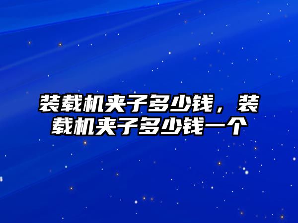 裝載機夾子多少錢，裝載機夾子多少錢一個