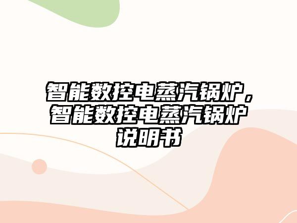 智能數控電蒸汽鍋爐，智能數控電蒸汽鍋爐說明書