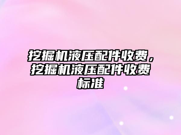 挖掘機液壓配件收費，挖掘機液壓配件收費標準