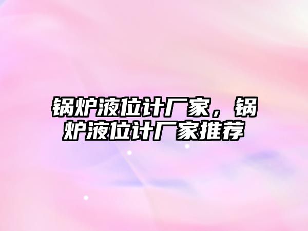 鍋爐液位計廠家，鍋爐液位計廠家推薦