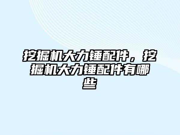 挖掘機大力錘配件，挖掘機大力錘配件有哪些