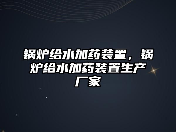 鍋爐給水加藥裝置，鍋爐給水加藥裝置生產廠家