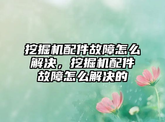 挖掘機配件故障怎么解決，挖掘機配件故障怎么解決的