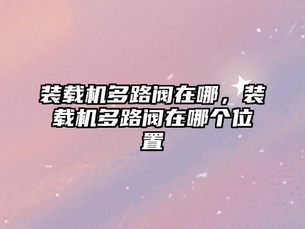 裝載機多路閥在哪，裝載機多路閥在哪個位置